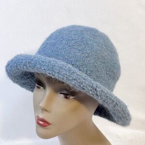 Nubby Wool Blue Bucket Hat By Toms